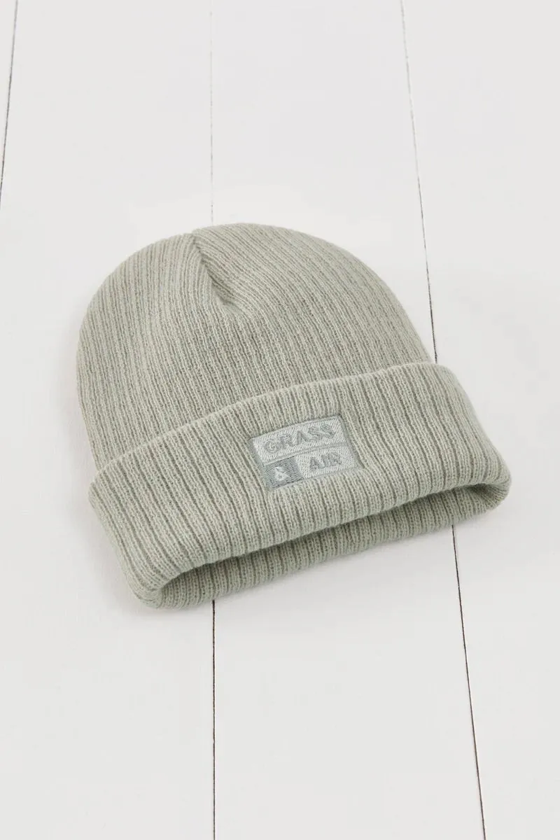 Grass & Air: Geo Thermal Grey Beanie Hat