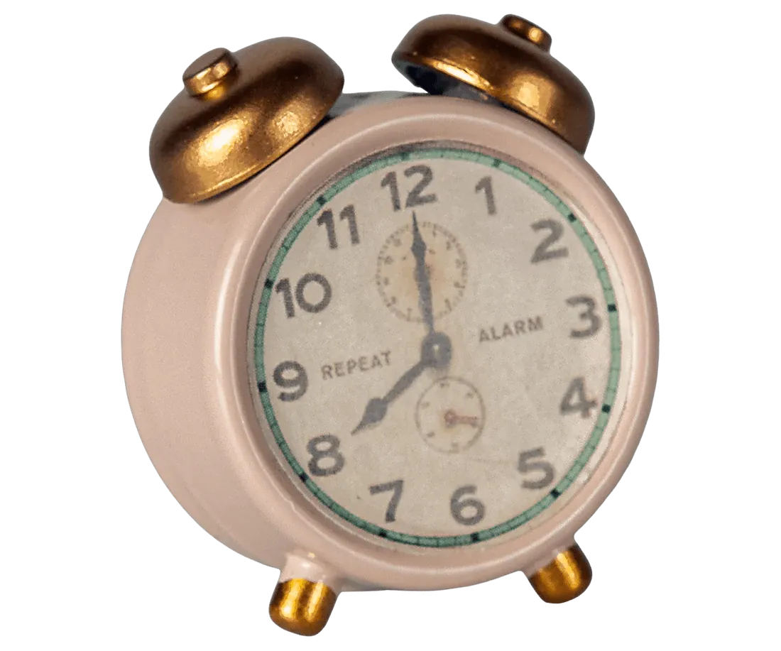 Maileg: Alarm clock, Mouse - Powder