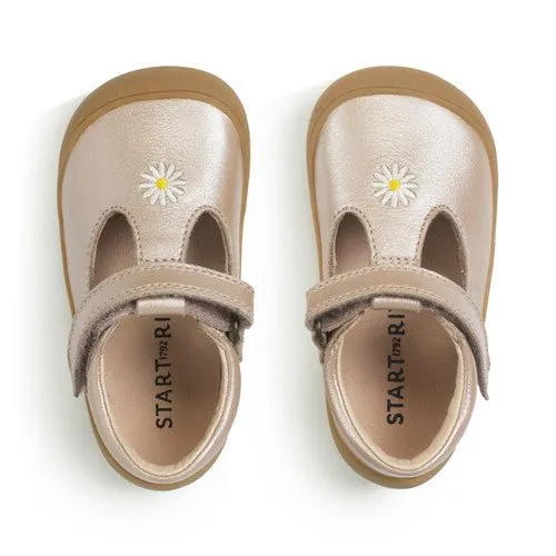 Start-Rite: Floret - Taupe Pearlised Leather Daisy